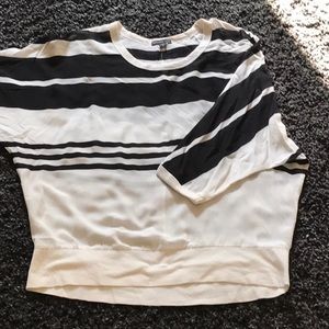 James Perse black & white blouse